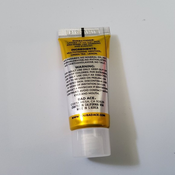 Lot Of 4- BAD ACE For Men Energy Face Wash Citrus Punch .5oz/15ml Exp 12/18/23 - Picture 4 of 6